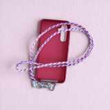 Violettes Kumihimo Handyband mit Verbinder 1,20m lang: Einzigartig, robust & handgemacht von Hedisos Selfmade
