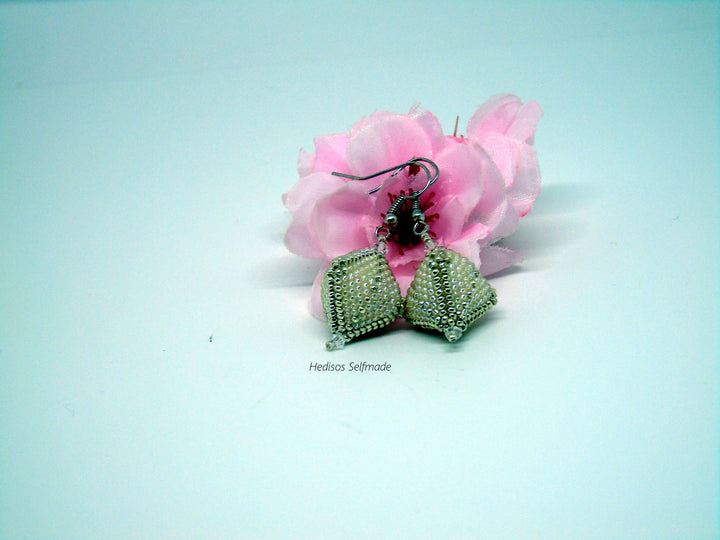 Ohrringe #weiß-silber 5,5 cm