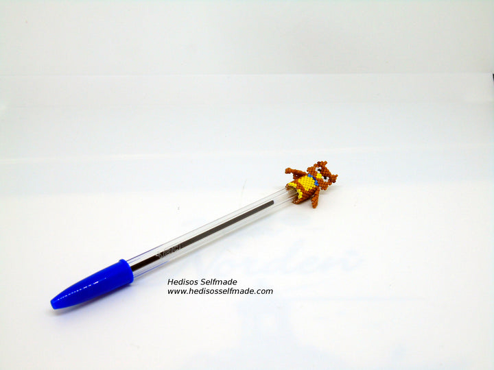 Pen Topper Eule – Stiftaufsatz aus Perlen gefädelt 3 cm