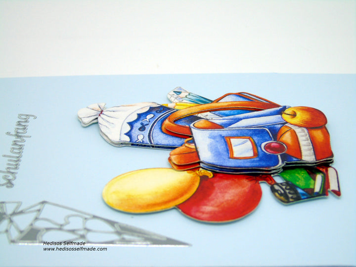 Glückwunschkarte #Schuleinführung  #3-D