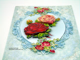 Geburtstagskarte #nostalgische Rosen #3-D #Handarbeit