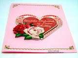 Geburtstagskarte mit Herz und Rosen #3-D #Handarbeit