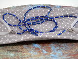 Maskenkette mit #Monogramm #blau #silber 80 cm personalisiert