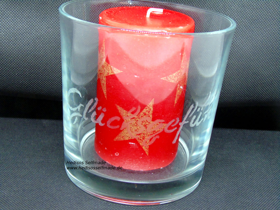 Windlicht "Glücksgefühl" 12 cm handgraviert