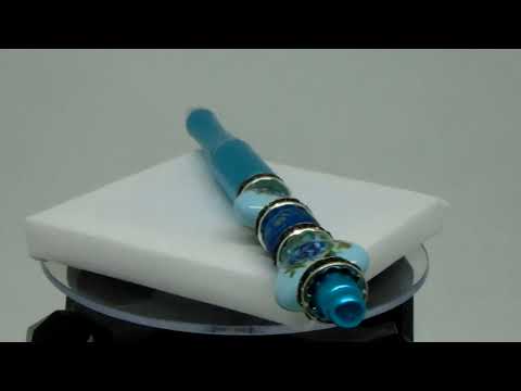 Kugelschreiber mit blauen Glasherzen