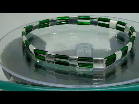 Armband aus Hämatit und Glasschliffstein 17 cm elastisch