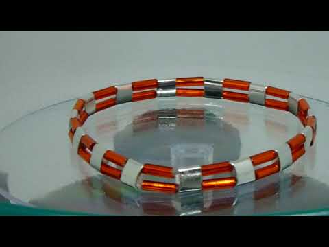 Armband aus Hämatit und Stäbchenperlen 17 cm elastisch
